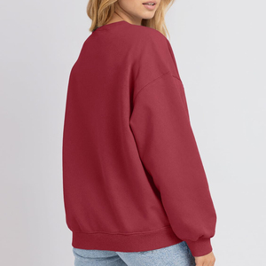 Sweat-shirt à capuche oversize pour femme Ville Sports, manches longues tombantes, couleur unie, en molleton polyester/coton 800g - Product Image 4
