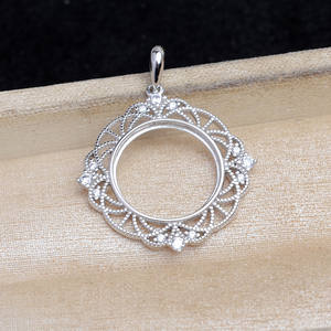 925 Silver Horse Shell Empty <b>Tray</b> DIY Accessories for Pearl <b>Jewelry</b> 5844 Hollow Semi-Finished Product 15.5-15.7 Set - Product Image 3