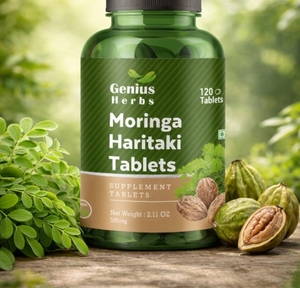 <b>Moringa</b> Haritaki Pressed <b>Tablets</b> Natural Leaf and Fruit Extract Rich Antioxidant Herbal Product Daily Wellness Vitality - Product Image 1