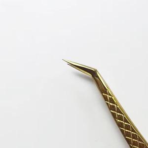 Morje Surgical Gold-Plated Eyelash Tweezers Set Smooth Tips for Beauty Use - Product Image 2