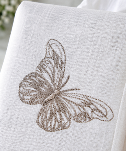Elegante Cubierta para Caja de Pañuelos de Papel con Bordado de Mariposas, Portapañuelos Cuadrado de Tela Blanca, Adorno para Decoración del Hogar y Regalo - Product Image 3