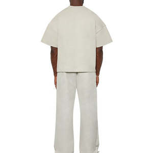 Camiseta Negra Oversize de Algodón 100% de 230 GSM para Hombre, Manga Corta, Corte Boxy, Estilo Jersey, Lisa - Product Image 2