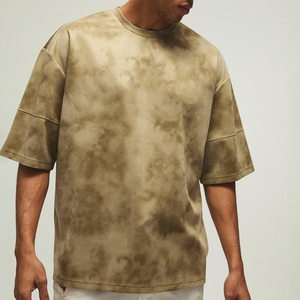 Top Selling Men's Oversized Tie-Dye T-<b>Shirt</b> Short Sleeve O-Neck Cotton Street Style With <b>Flame</b> Logo Front Print and sale - Product Image 3