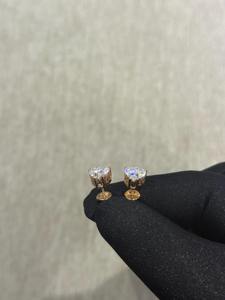 Testeur de diamants - Test réussi - Boucles d'oreilles minimalistes en argent 925 plaqué or 14 carats avec moissanite en forme de cœur de 2 carats pour cadeau de mariage - Product Image 2