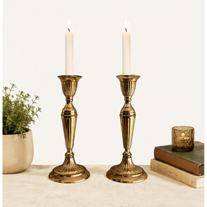 Luxury Vintage Brass Taper Candle Holder Set Antique Gold Metal <b>Candlestick</b> for Wedding Table Centerpiece Hotel Banquet - Product Image 2