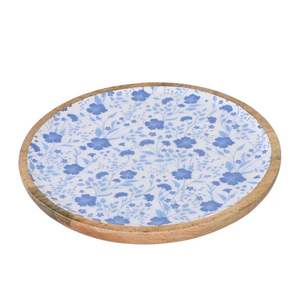Plato Ovalado de Madera de Mango Sostenible con Recubrimiento Esmaltado y Estampado Botánico Moderno de Lujo para Servir en Fiestas y Cenas - Product Image 3