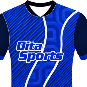 Maillot de rugby bleu marine à manches courtes, col en V, motif géométrique, uniforme d'équipe personnalisé, respirant, pour l'entraînement et le sport - Product Image 3