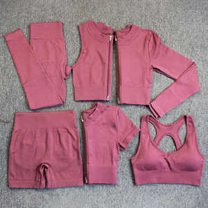 <b>Top</b> Selling New Arrival High Quality Women Yoga Set Breathable Short Sleeve Custom Design Front Logo 2 Piece Set - Product Image 2