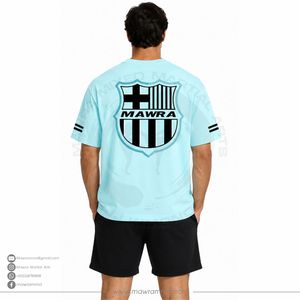 Ensemble T-shirt et short surdimensionné en coton 100% imprimé sur mesure pour homme, vêtements de sport décontractés d'été, deux pièces - Product Image 2