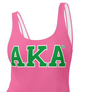 Traje de baño de una pieza AKA con estampado de letras en rosa y verde, traje de baño elegante para mujer, ropa de playa a la moda, traje de baño para verano - Product Image 4