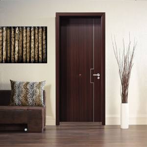 Porte en bois MDF résistante à l'eau pour salle de bain, surface en film PVC, design moderne, intérieur de maison, matériau de construction commercial - Product Image 5