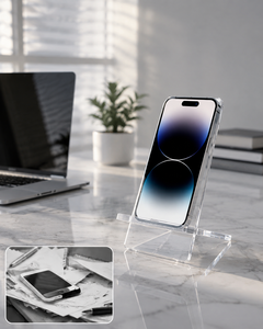 Soporte de Acrílico Moderno y Ecológico para Teléfono Celular, Personalizable, Elegante y Funcional para Mostrador, Hogar, Oficina y Exhibición en Tiendas - Product Image 3