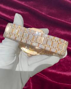 Montre automatique mécanique de luxe en acier inoxydable, édition limitée, avec diamants ETA et moissanite VVS1 sertie (Bussdown Iced) pour homme, avec boîte - Product Image 5