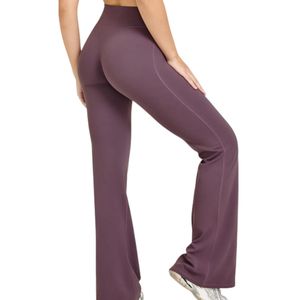 Leggings de yoga évasés tricotés brossés personnalisés pour femmes, taille haute, coupe bootcut, écologiques, séchage rapide, respirants, pour la gym et le fitness, OEM ODM - Product Image 3