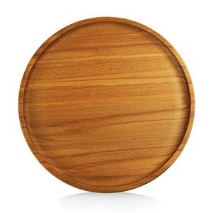 Assiettes en bois faites à la main pour servir des aliments, des collations, des fruits, des desserts et des apéritifs, vaisselle en bois naturel pour la maison et la cuisine - Product Image 1