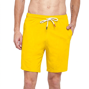 Pantalones Cortos Bermuda de Algodón Rosa para Hombre, Color Sólido, Cintura con Cordón, Casuales, de Longitud Media, con Bolsillos - Product Image 4