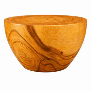 Table basse Horizon Bowl, finition miel, style moderne et organique, en bois de Suar massif de qualité supérieure, plateau épais, meubles de salon - Product Image 3