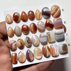 Piedras preciosas sueltas de ágata natural de Botsuana, con reverso plano, de formas y tamaños mixtos, para la fabricación de joyas, cabujón. - Product Image 3