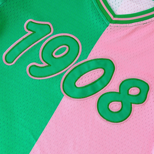   Camiseta de Béisbol Verde y Rosa de Manga Corta para Mujer, Estilo Griego, Informal, Deportiva, Prenda Premium - Product Image 6