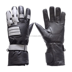 Black White Full-Finger Leather <b>Gloves</b> for Men Winter Season Custom for Motorbike Riding Touring Motorcycle Auto Racing Wear - Product Image 4