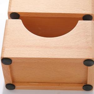 Wooden Coasters Round Modern Design Eco-Friendly Craftsmanship Set with Holder - Product Image 2