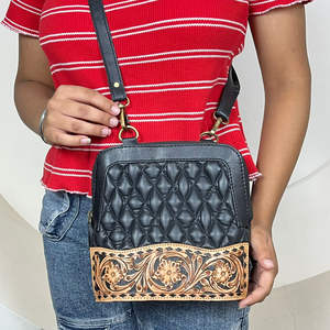 Nouveau sac à bandoulière en cuir matelassé à motif losanges, en cuir véritable, fait à la main, de style occidental, pour femmes, sac à main de luxe de créateur - Product Image 4