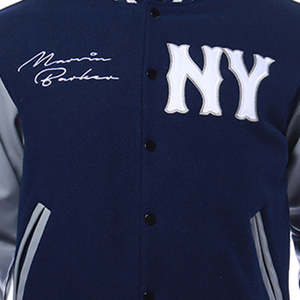 Chaquetas universitarias de béisbol para hombre, personalizadas con logotipo bordado de alta calidad, con mangas de cuero, para invierno. - Product Image 3