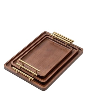 Hot Selling Elegant Acacia Wooden Serving Tray With Dual Dip Bowl Snack Platter Kitchen Dining Table Decor Serving Tray - Product Image 1