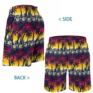 Shorts pour hommes à imprimé tropical, taille élastique avec cordon de serrage, pour la plage, l'été, la natation, les loisirs et les vacances, coloré, blanc, haut de gamme, chemise d'été pour hommes - Product Image 5