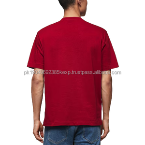 Camiseta de Algodón de Manga Corta Personalizada de Alta Calidad, Impresión Bajo Demanda, Camisetas Gráficas Rojas Lisas, Camiseta Personalizada para Hombre - Product Image 4