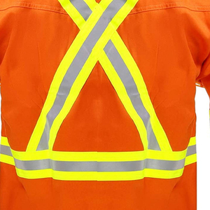 Cotton Reflective Work <b>Shirt</b> High Visibility Reflective Men <b>Shirts</b> Wholesale Custom Oil and Gas Workwear Mechanic Long Sleeve - Product Image 6