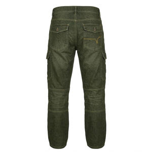 Pantalon de travail cargo pour homme, en denim résistant à l'abrasion, avec texture intégrale, multi-poches, robuste, style motard. - Product Image 4