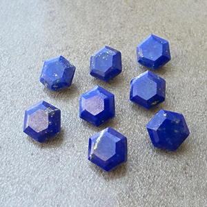 Lapis-lazuli de qualité, taille hexagonale facettée, pierre précieuse calibrée, pour bijoux - Product Image 1