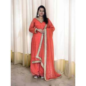 Ensemble haut, bas et dupatta pour femmes, magnifique pour les fêtes, avec broderie - Product Image 3