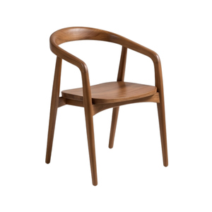 Ensemble de table à manger en teck massif ARTERRA, style moderne et luxueux, avec chaises en teck à dossier incurvé, finition teck naturel, pour la salle à manger - Product Image 2