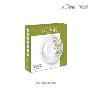 Vajilla de Vidrio, Juego Completo de 6 Platos para Comer y Regalar, Apto para Microondas, 100% Vegetariano, Extra Resistente, Súper Ligero y Blanco - Product Image 6