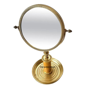 Exclusive Classical Makeup Gold Stainless Steel Metal <b>Mirror</b> Round Shape Best Frame Modern Style Decoration Low Price - Product Image 2
