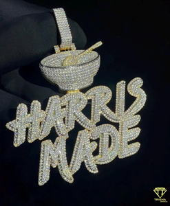 Luxury Custom Name Necklace Moissanite Diamond Pendant Hip Hop Streetwear Jewelry For Men - Product Image 2