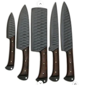 Juego de Cuchillos de Chef Profesionales de Acero Inoxidable de 5 Piezas, Hechos a Mano por Ahmad Fabric, Mango de Resina, Funda de Cuero, Diseño Moderno, Personalizable - Product Image 2