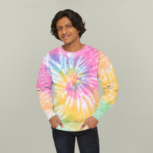 เสื้อสเวตเชิ้ตย้อมสีแบบแอซิดวอชสำหรับผู้ชาย สไตล์ไฮสตรีท ผ้าฝ้าย 100% ทรงหลวมไหล่ตก คอกลม ไม่มีลาย ย้อมสีแบบไทได ทรงโอเวอร์ไซส์ สวมใส่สบาย - Product Image 6