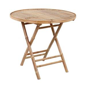 Natural Bamboo <b>Folding</b> <b>Table</b> Mini <b>Round</b> Coffee <b>Table</b> Light Weight Portable Outdoor Garden Camping Picnic Low Wooden <b>Table</b> - Product Image 1