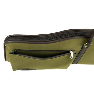 Estuche táctico premium de lona para accesorios de tiro con acolchado de forro polar y ribete de cuero, bolsa de transporte con forma de mira telescópica para equipo de campo. - Product Image 3