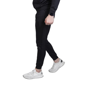 Chándal negro para hombre con cremallera completa, bolsillos laterales, cuello vuelto, poliéster transpirable, estilo casual para otoño - Product Image 5