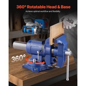Étau d'établi robuste en fonte ductile, largeur de mâchoire 6 1/2 po, ouverture maximale de mâchoire 5 po, pivotant à 360 degrés, enclume polyvalente - Product Image 4