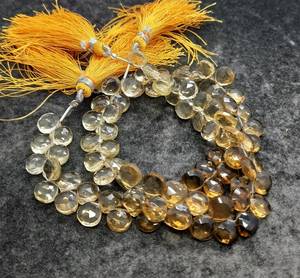 AAA Natural Bear Quartz Faceted Heart Shape Beads 8 To 9 MM Quartz Gemstone Beads 8 Inch Strand High Quality Faceted Bear Quartz - Product Image 4