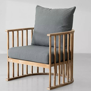 Sofá de Jardín de Lujo, Sofás Modernos para Exteriores de Hotel, Sofá Individual de Madera, Muebles de Patio de Teca, Muebles para Exteriores - Product Image 4