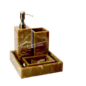 Juego de Baño de Resina Ecológico de Cinco Piezas de Alta Calidad con Diseño Único para Lavamanos, Directo de la India - Product Image 2