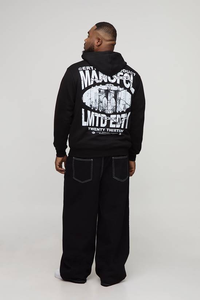 Sudadera con Capucha para Hombre, Gruesa, con Cierre, Corte Regular, Forro Polar, con Estampado Bordado, 100% Algodón, Transpirable, para Invierno - Product Image 2