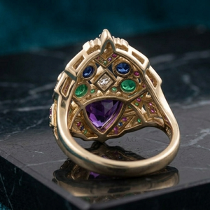 Anillo de Plata de Ley 925 al por Mayor, Chapado en Oro de 18K, con Múltiples Piedras, Talla Estadounidense 6, 10g, Joyería de Moda con Gemas de Varios Tamaños, Precio de Fábrica - Product Image 3