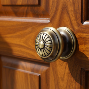 Poignée de porte en laiton massif de qualité supérieure, finition antique |   Poignée de porte principale robuste, style classique vintage, quincaillerie d'entrée pour la maison - Product Image 2